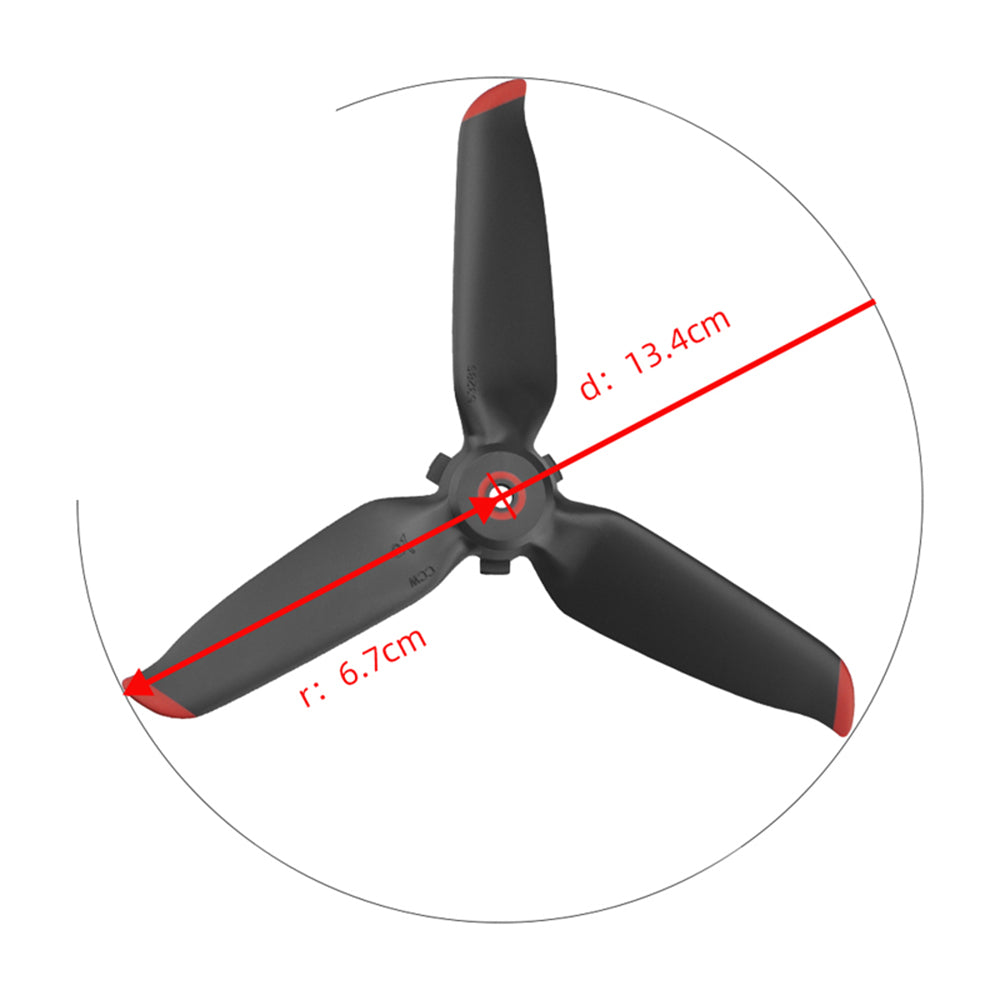 2 Pairs EWB8424_2 Replacement Propeller for DJI FPV Combo Drone Accessories - Red Edge