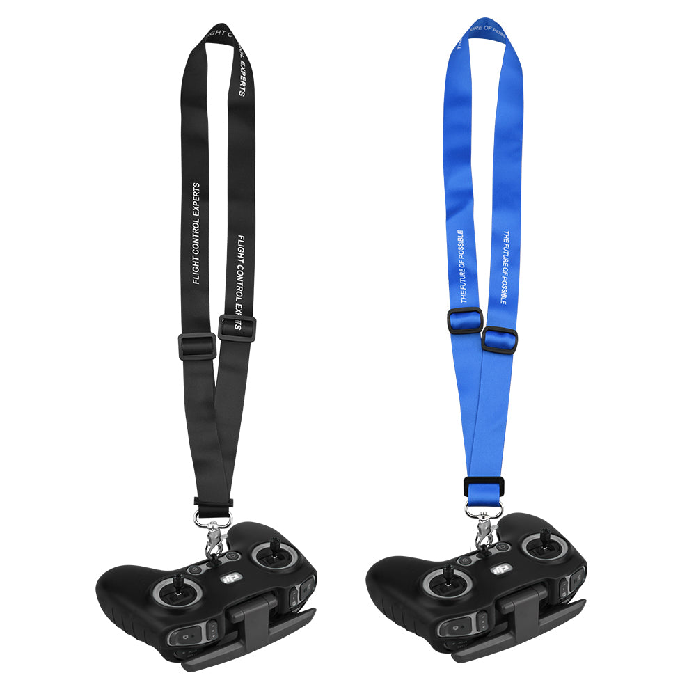 EWB8494_2+max2473 Soft Silicone Sleeve Anti-scratch Protective Cover with Lanyard for DJI FPV Combo Remote Controller - Black+Blue