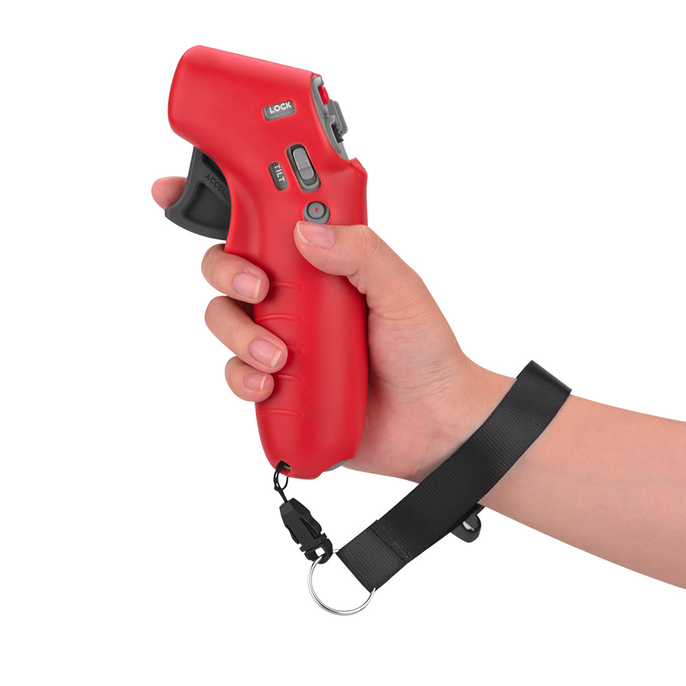 EWB8493_1+FL7395 Anti-scratch Silicone Sleeve Protective Cover with Lanyard for DJI FPV Combo Motion Controller - Red+Black