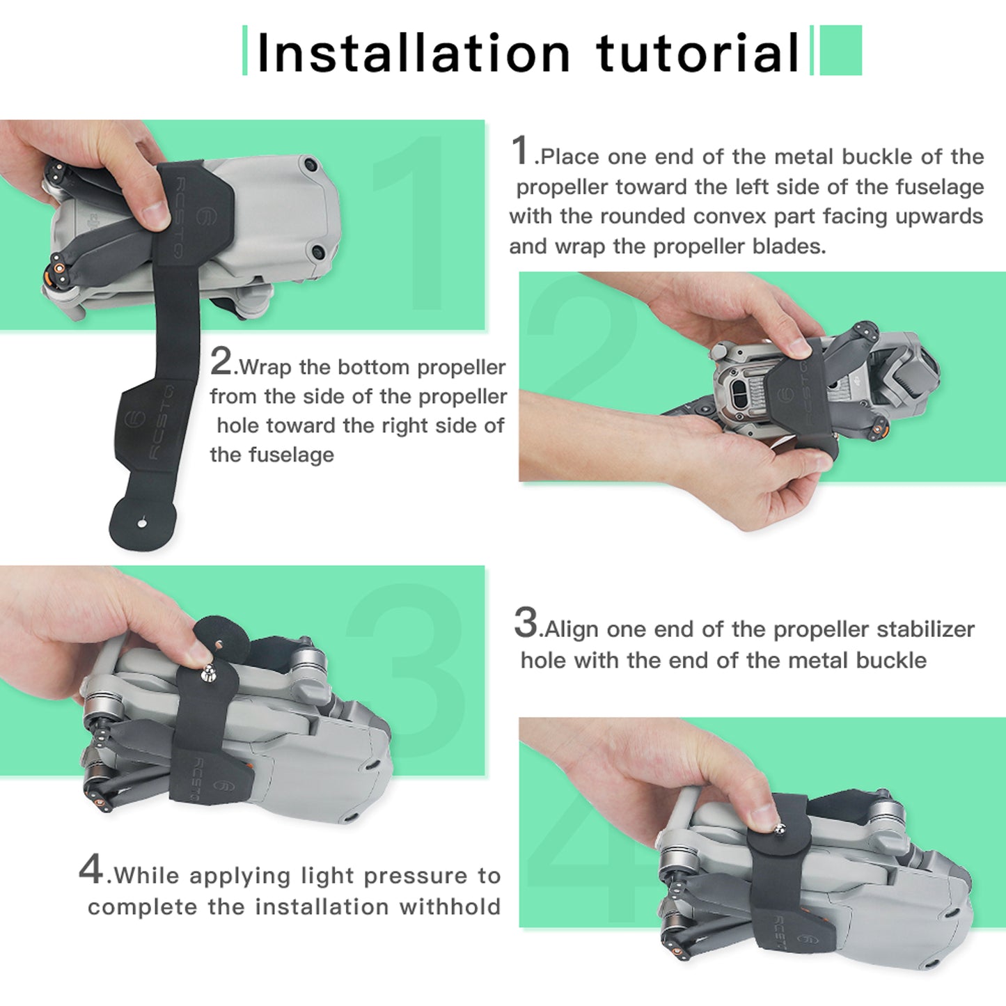 RCSTQ Propeller Fixing Strap Microfiber PU Belt for DJI Mavic Air 2 2S Drone