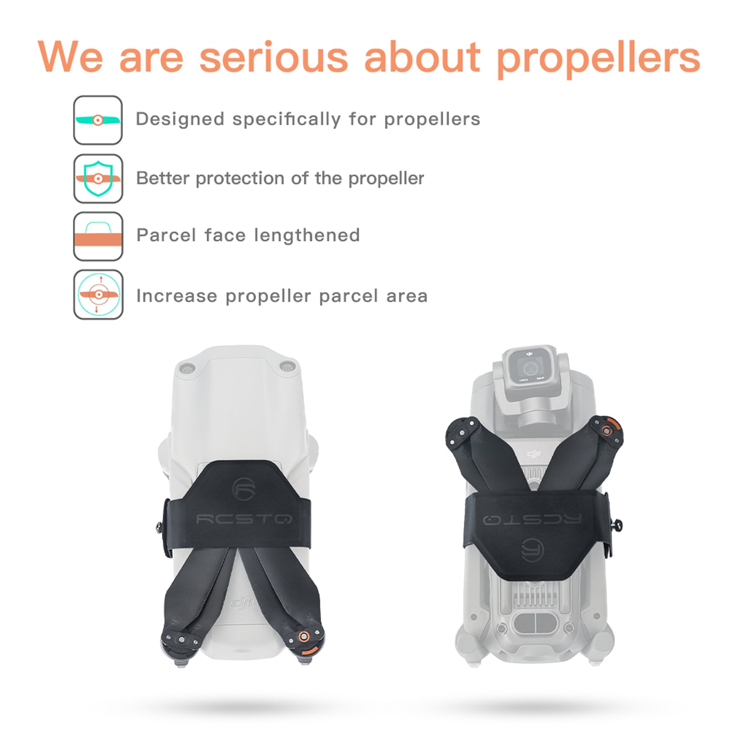 RCSTQ Propeller Fixing Strap Microfiber PU Belt for DJI Mavic Air 2 2S Drone