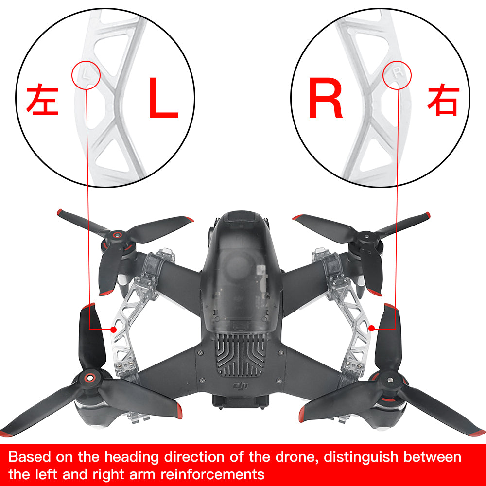 1 Pair RCSTQ Drone Arm Bracers Aircraft Arm Reinforcement Protector for DJI FPV