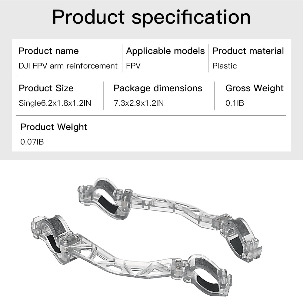 1 Pair RCSTQ Drone Arm Bracers Aircraft Arm Reinforcement Protector for DJI FPV