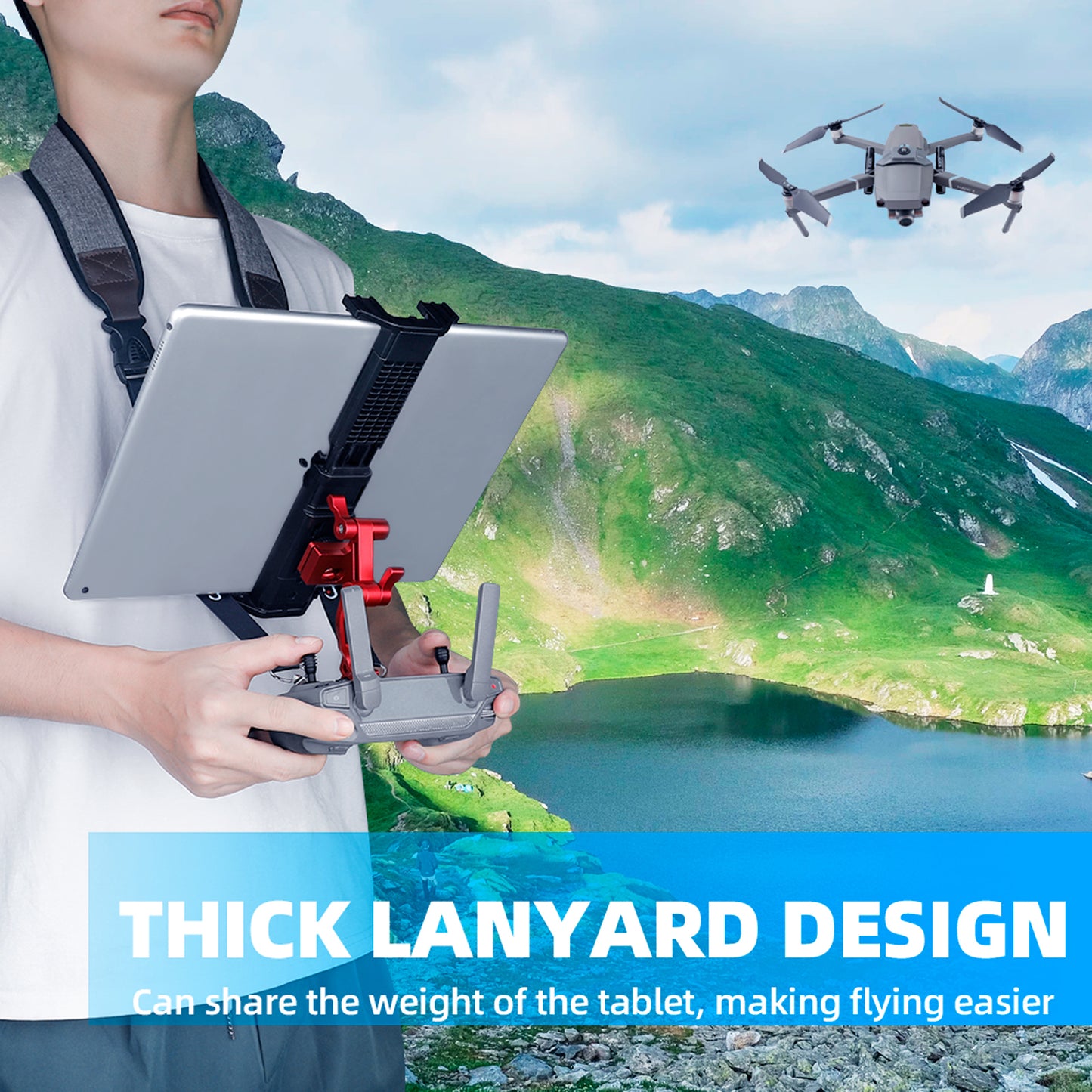 RCSTQ Tablet Holder Remote Control Bracket with Lanyard for DJI Mavic 1/Mavic 2/Mavic 2 Pro/Mavic Air