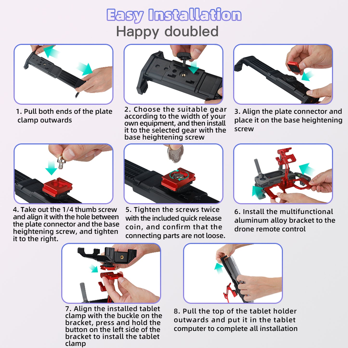 RCSTQ Tablet Holder Remote Control Bracket with Lanyard for DJI Mavic 1/Mavic 2/Mavic 2 Pro/Mavic Air