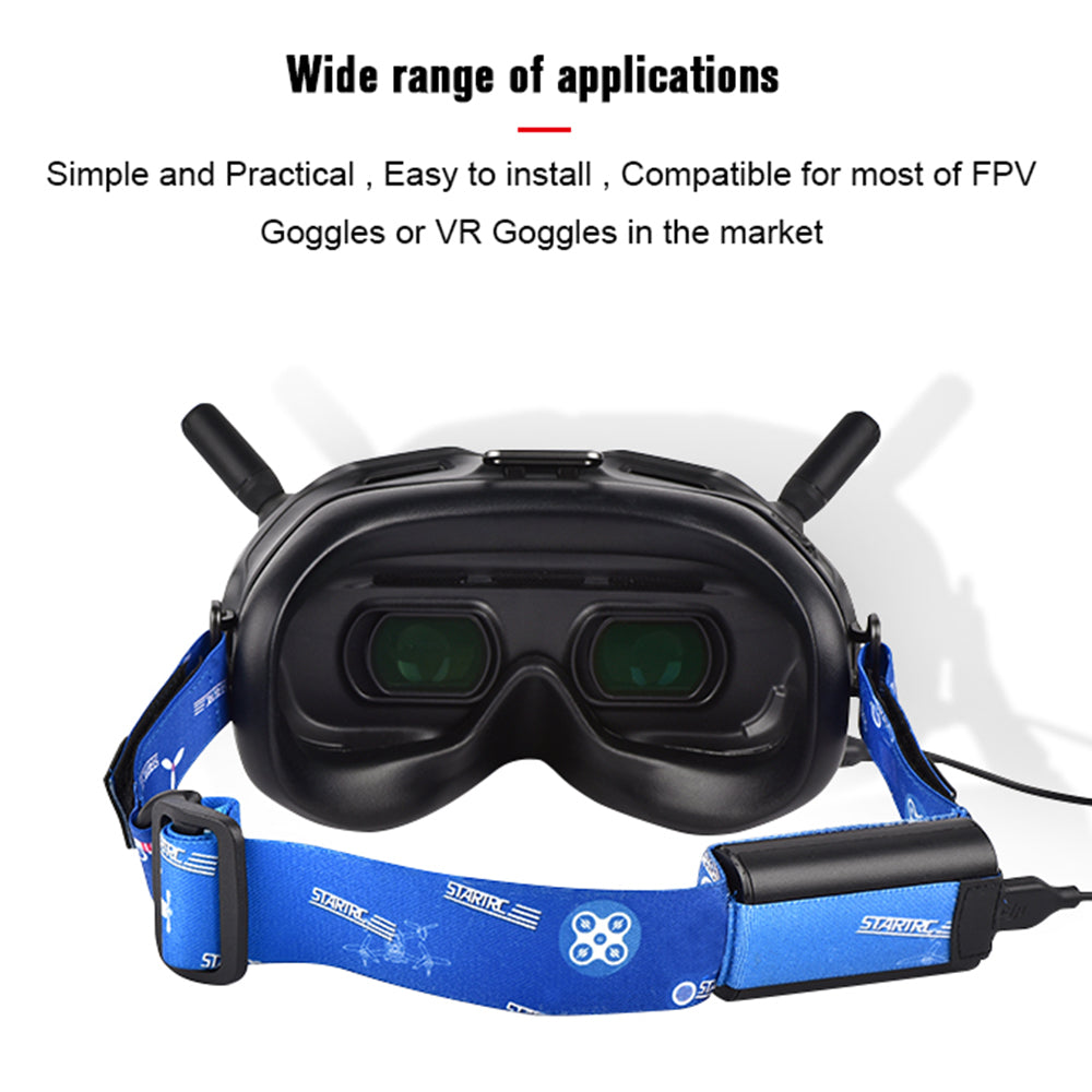 STARTRC Adjustable Headband VR Glasses Head Strap for DJI FPV Goggles/FPV Goggles V2 - Blue