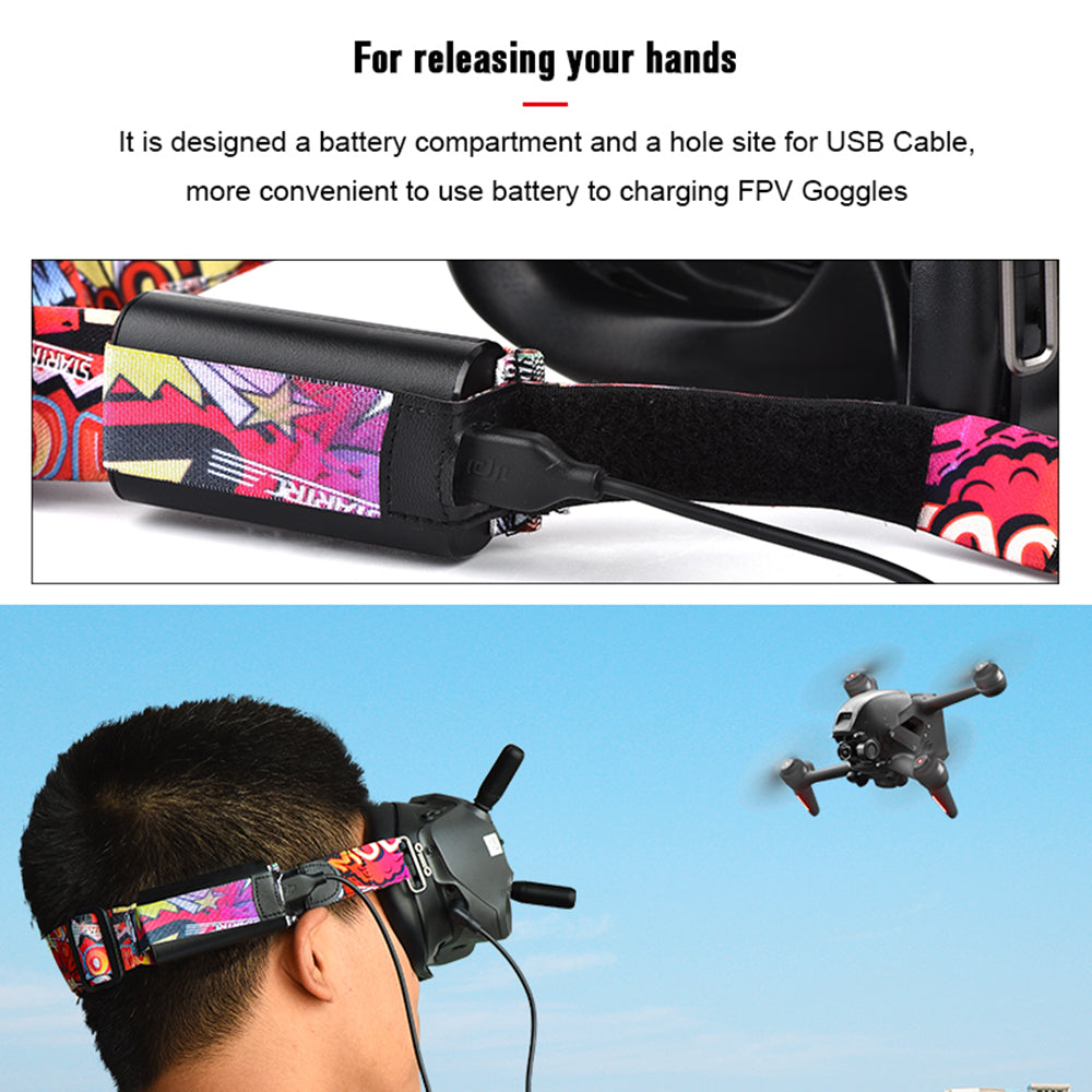 STARTRC Adjustable Headband VR Glasses Head Strap for DJI FPV Goggles/FPV Goggles V2 - Blue