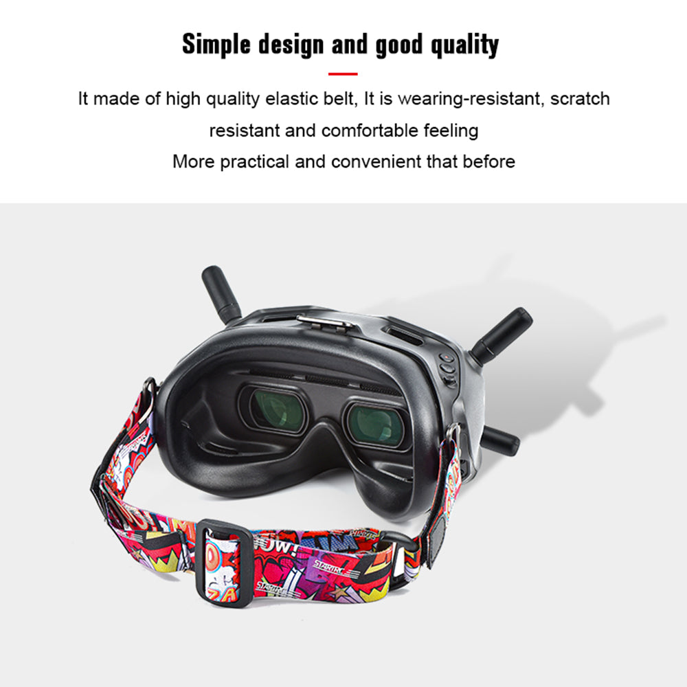 STARTRC Adjustable Headband VR Glasses Head Strap for DJI FPV Goggles/FPV Goggles V2 - Red