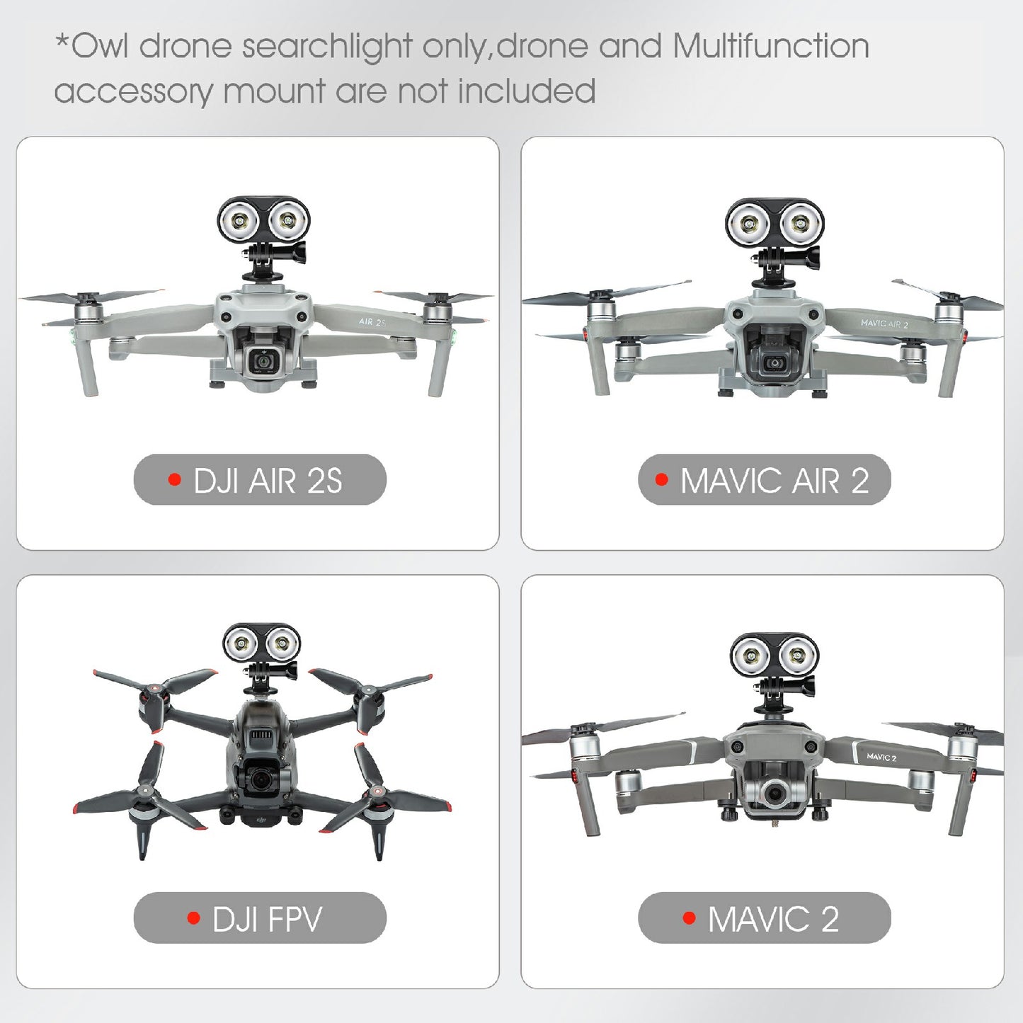 STARTRC 1109884 Drone Owl Searchlight Night Flight LED Light Flashlight Signal Light for DJI FPV/Mavic 2/Mavic Air 2/Air 2S