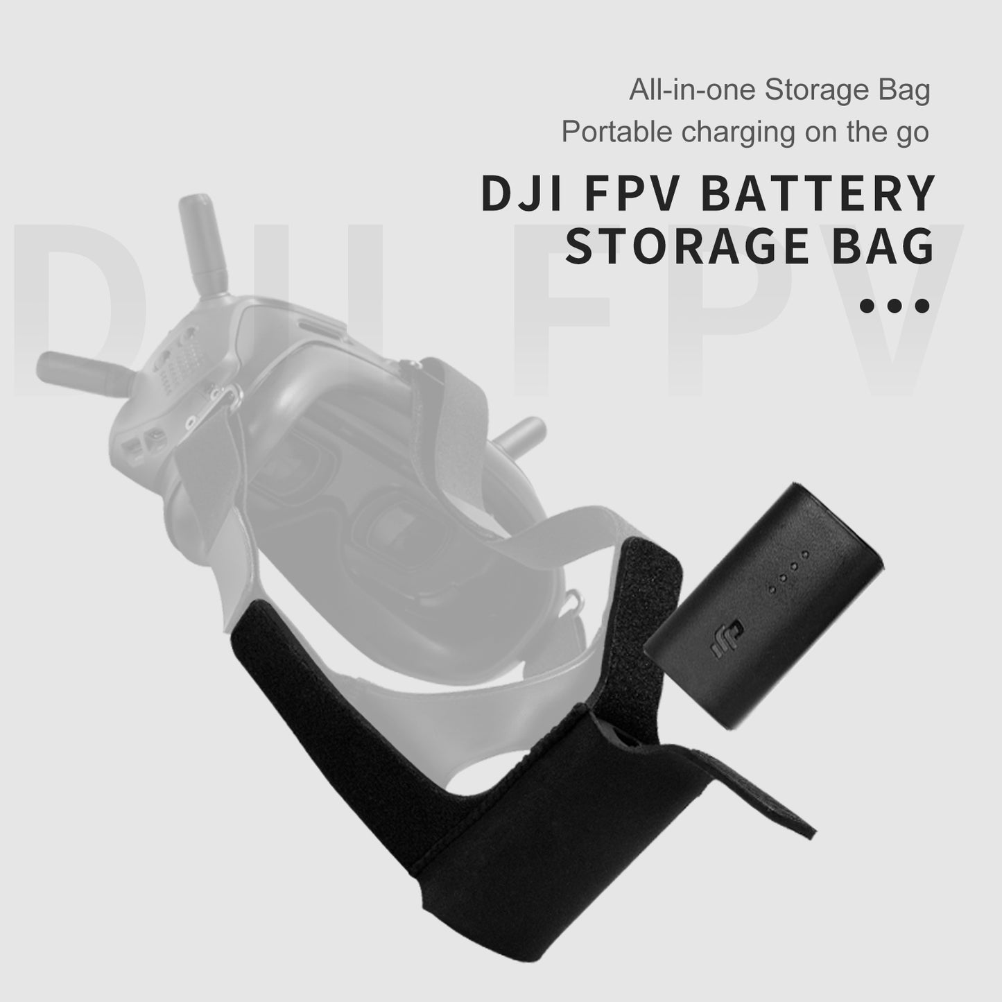 TELESIN TE-CEB-002 Portable Headband Battery Storage Bag Head Strap Battery Holder Pouch for DJI FPV Goggles