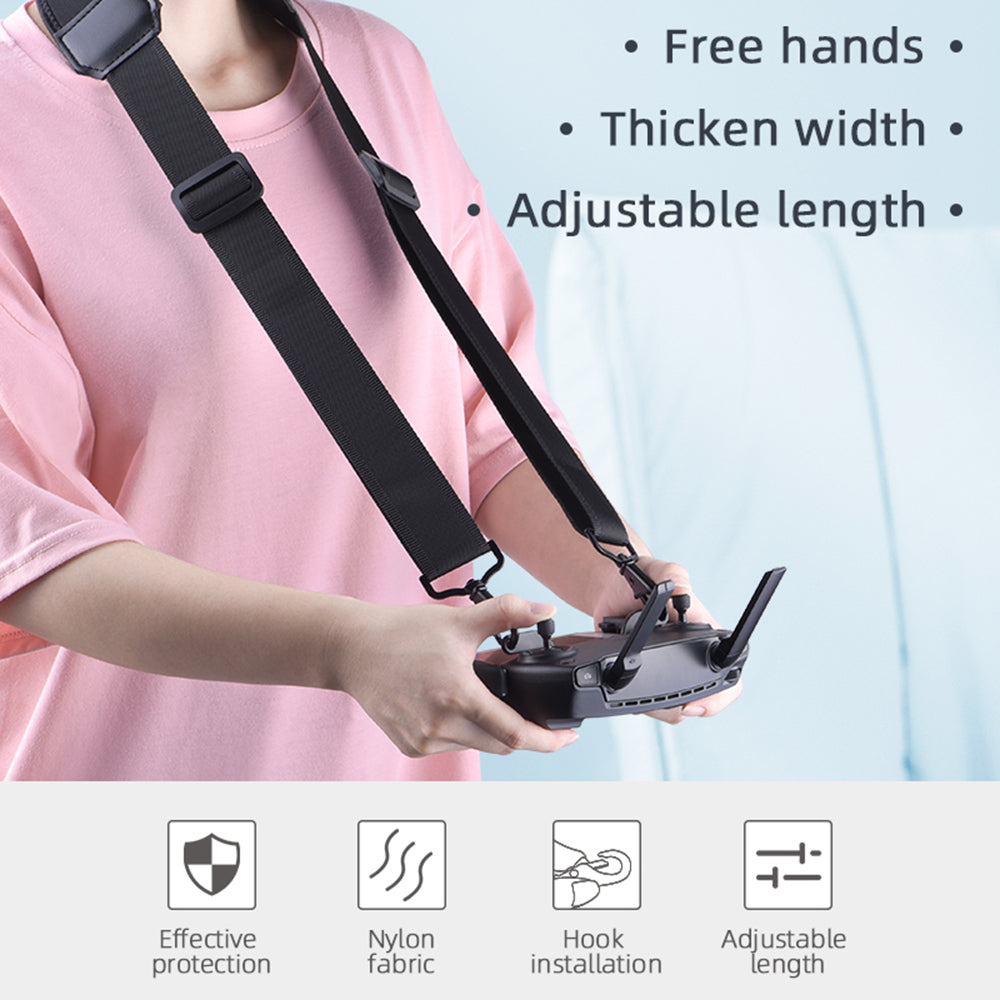 ZZCP8765 For DJI Mavic 2/Pro/Mini/Air/Spark Remote Control Wide Thick Lanyard Hanging Neck Strap with Double Buckle