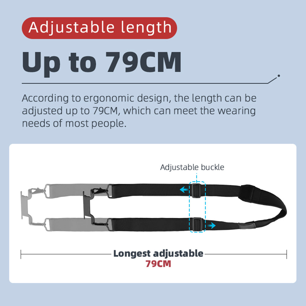 ZZCP8765 For DJI Mavic 2/Pro/Mini/Air/Spark Remote Control Wide Thick Lanyard Hanging Neck Strap with Double Buckle