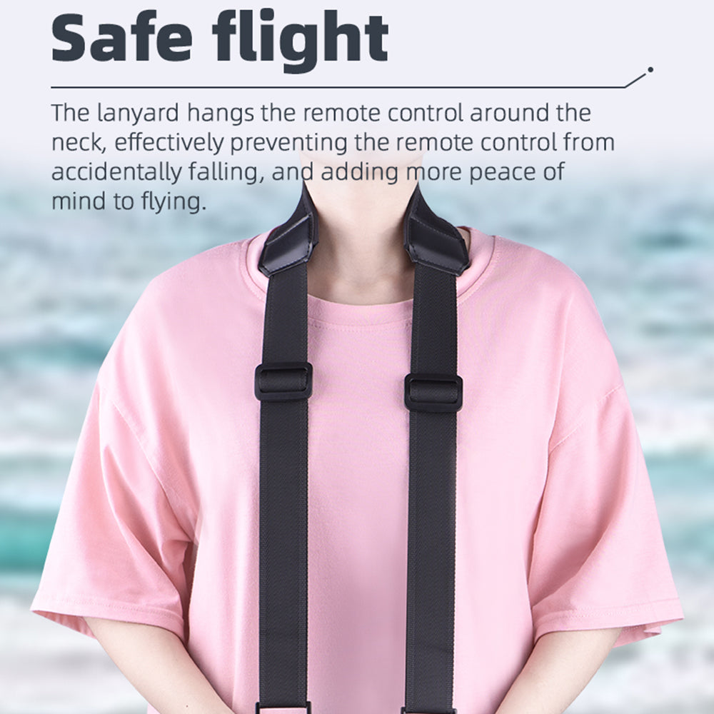 ZZCP8765 For DJI Mavic 2/Pro/Mini/Air/Spark Remote Control Wide Thick Lanyard Hanging Neck Strap with Double Buckle