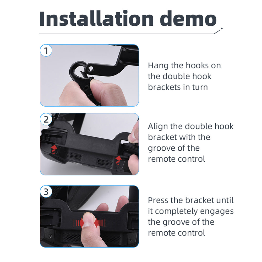 ZZCP8765 For DJI Mavic 2/Pro/Mini/Air/Spark Remote Control Wide Thick Lanyard Hanging Neck Strap with Double Buckle