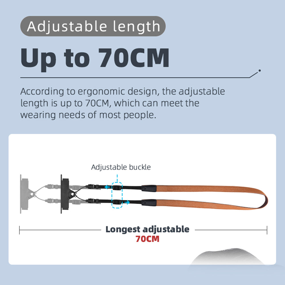 ZZCP8767 For DJI Mavic 2/Pro/Mini/Air/Spark Remote Control Lanyard Neck Strap with Bracket - Brown