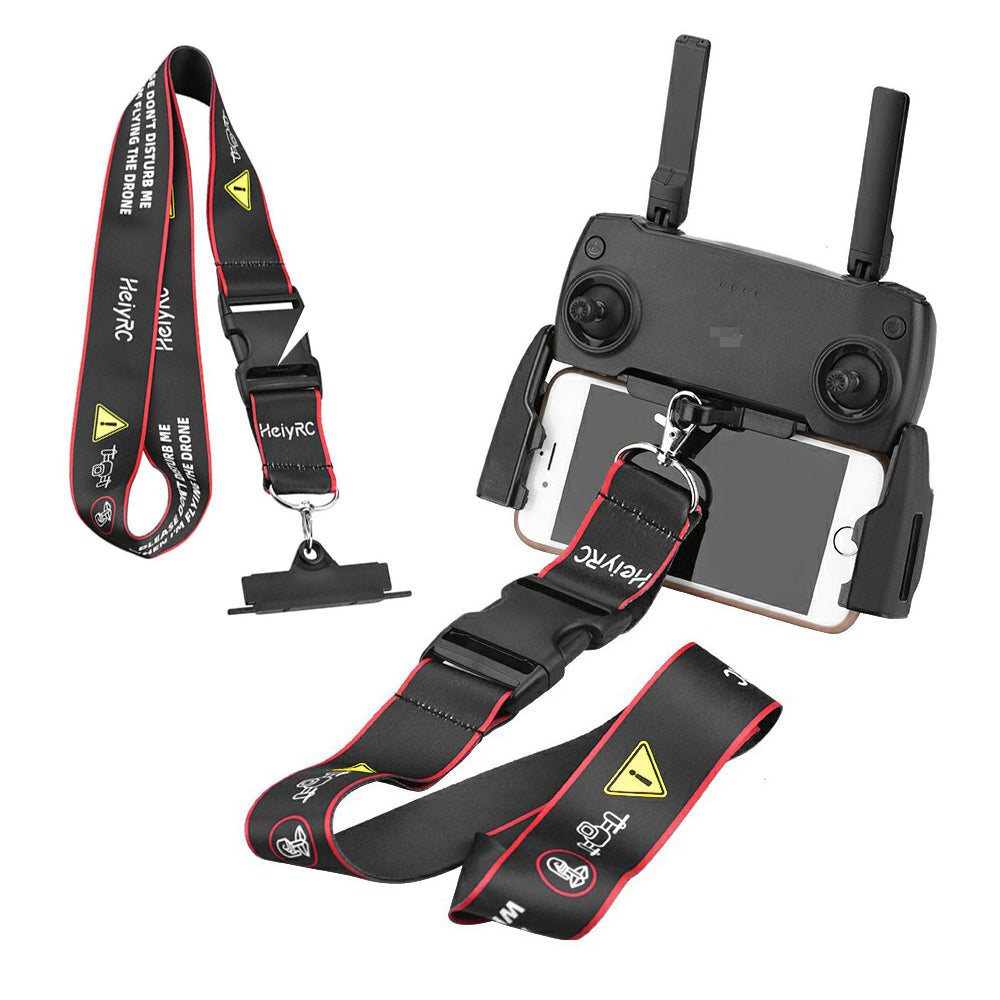ZZCP8768 Lanyard Neck Strap with Hook Bracket for DJI Mavic 2/Pro/Mini/Air/Spark Remote Control - Black/Red Edge