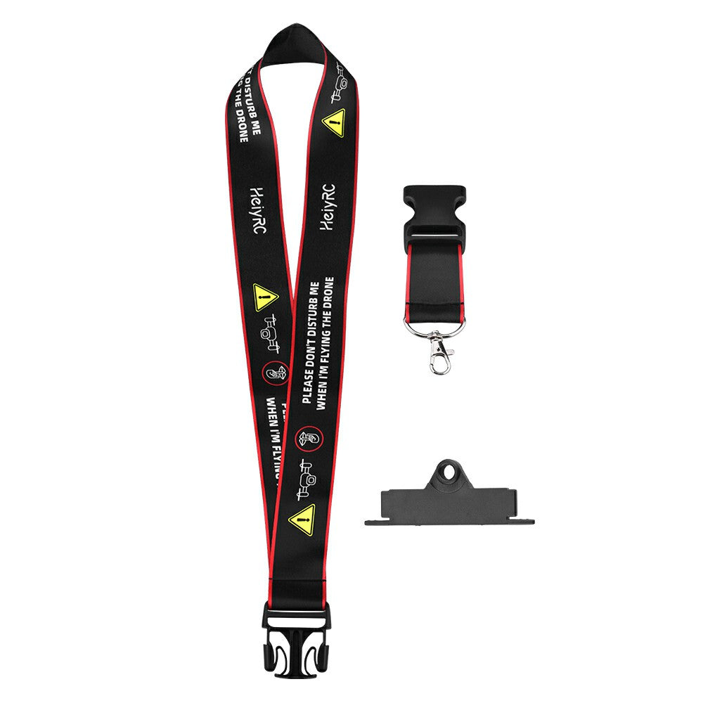 ZZCP8768 Lanyard Neck Strap with Hook Bracket for DJI Mavic 2/Pro/Mini/Air/Spark Remote Control - Black/Red Edge