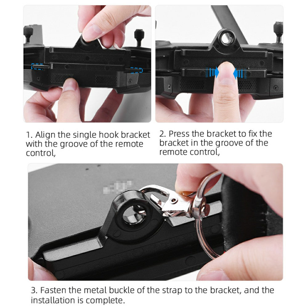 ZZCP8768 Lanyard Neck Strap with Hook Bracket for DJI Mavic 2/Pro/Mini/Air/Spark Remote Control - Black/Red Edge