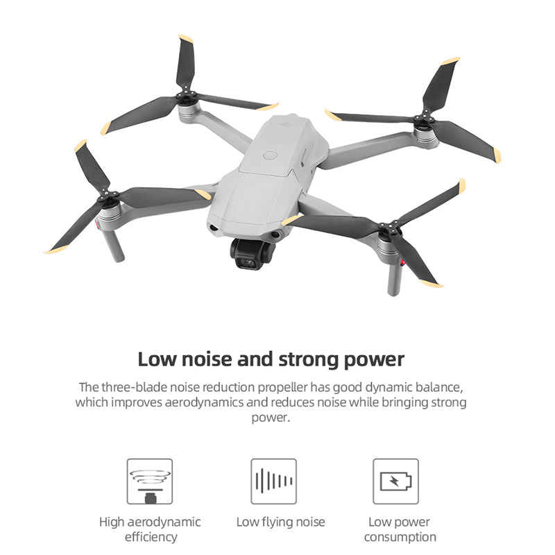 EWB9031 2 Pairs Quick Release Three-blade Propeller Noise Reduction Blade Propeller for DJI Mavic Air 2/Air 2S Drone - Black