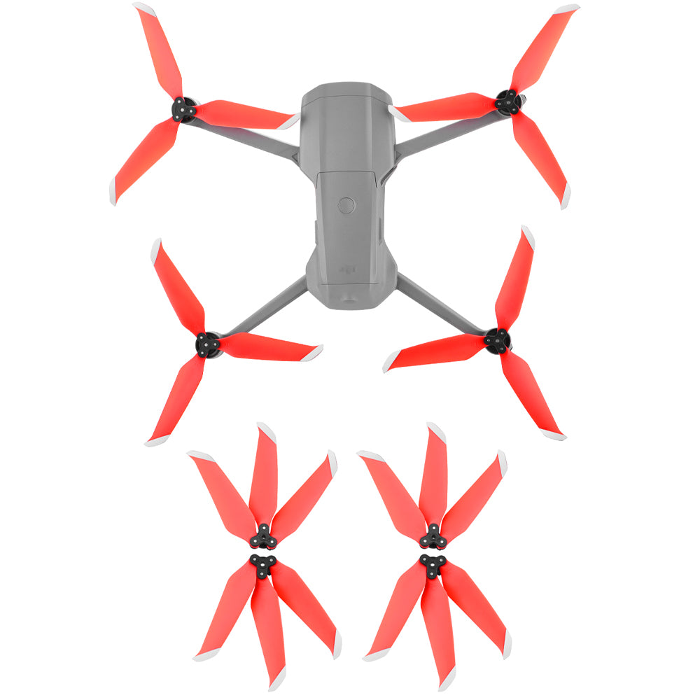 EWB9031 2 Pairs Quick Release Three-blade Propeller Noise Reduction Blade Propeller for DJI Mavic Air 2/Air 2S Drone - Red