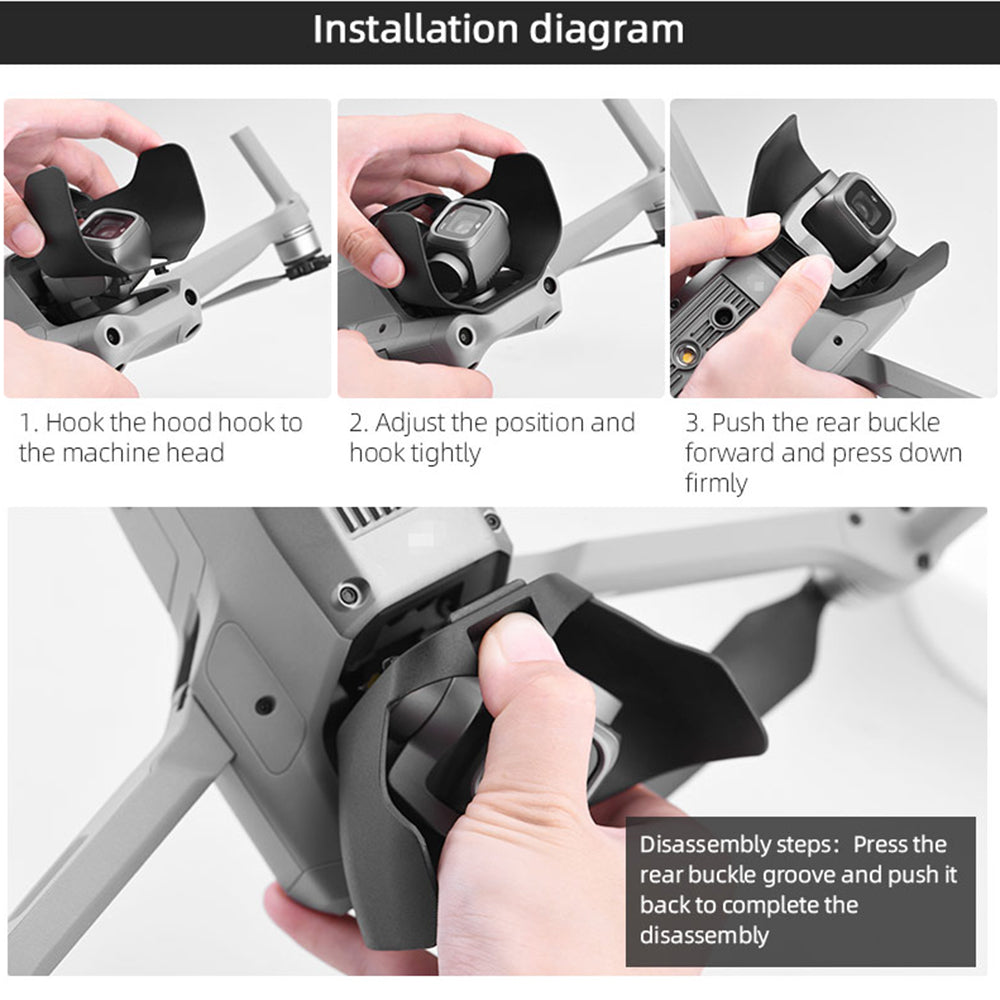 BRDRC EWB8758 Gimbal Camera Lens Hood Protector Sun Shade Anti-glare Shield for DJI Mavic Air 2S Drone