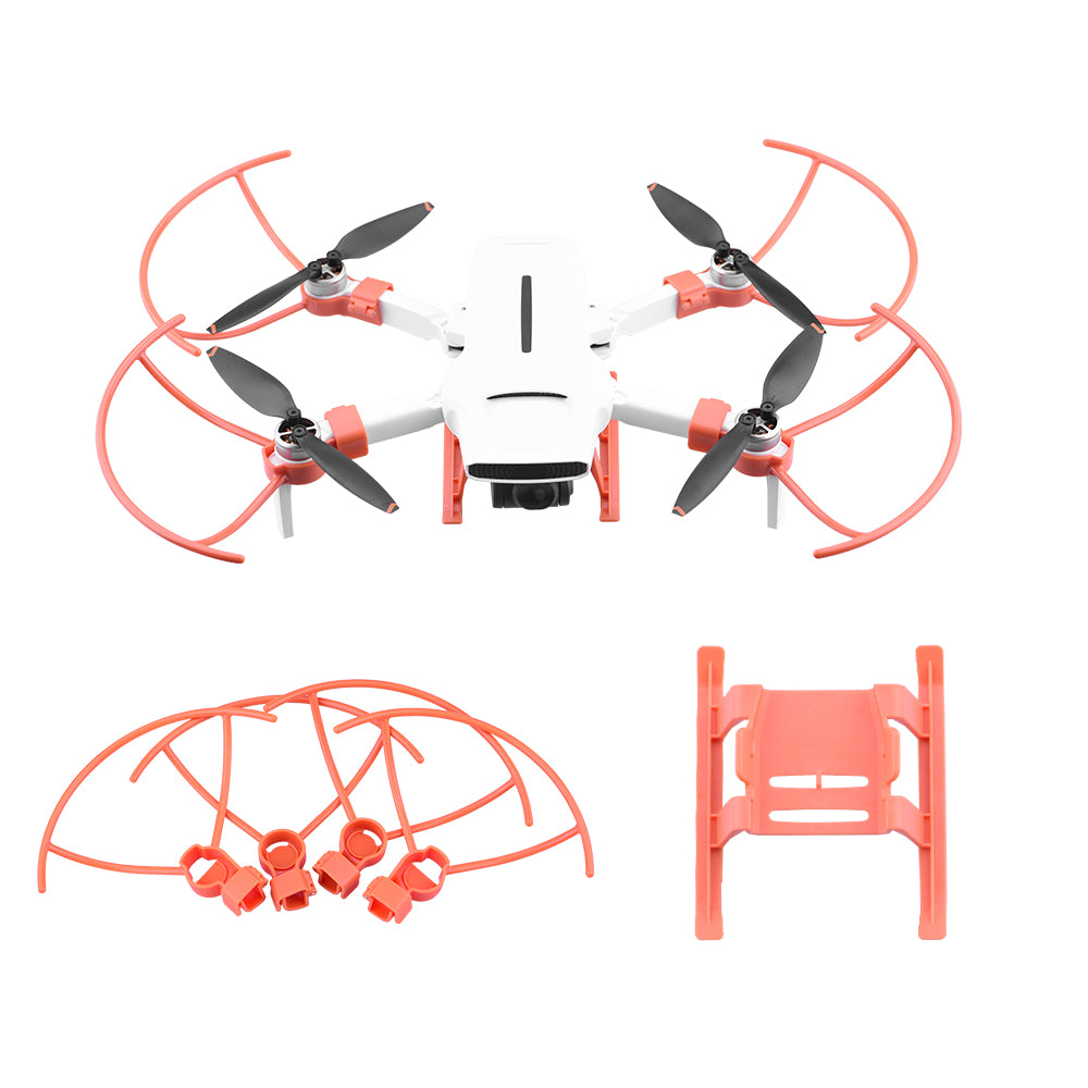 EWB8805+EWB8732_2 Landing Gear Height Extender and Propeller Protection Ring Set for FIMI X8 MINI - Orange