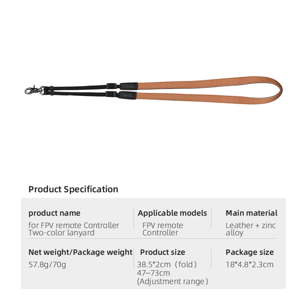 UTAIDU EWB8664 Dual-color Neck Lanyard Strap for DJI FPV Drone - Brown