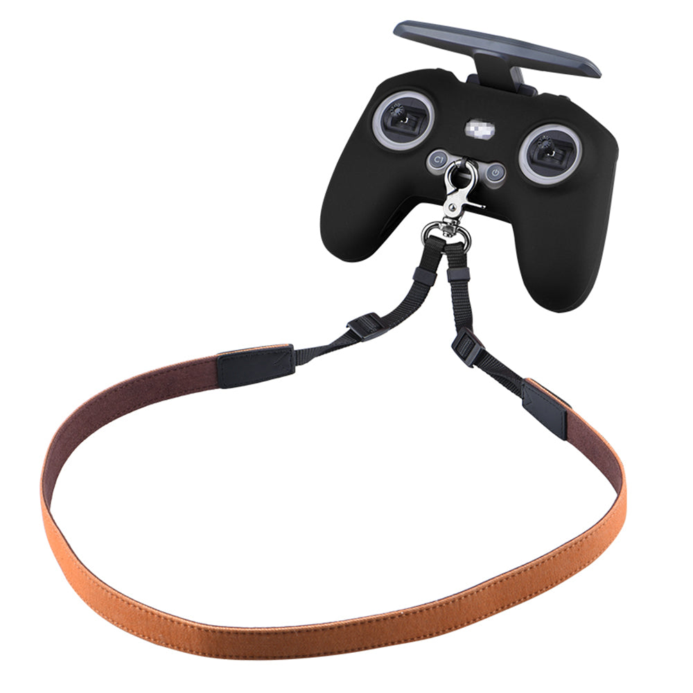 UTAIDU EWB8664_2+EWB8494_2 For DJI FPV Remote Control Lanyard Strap + Silicone Sleeve Protective Cover - Black