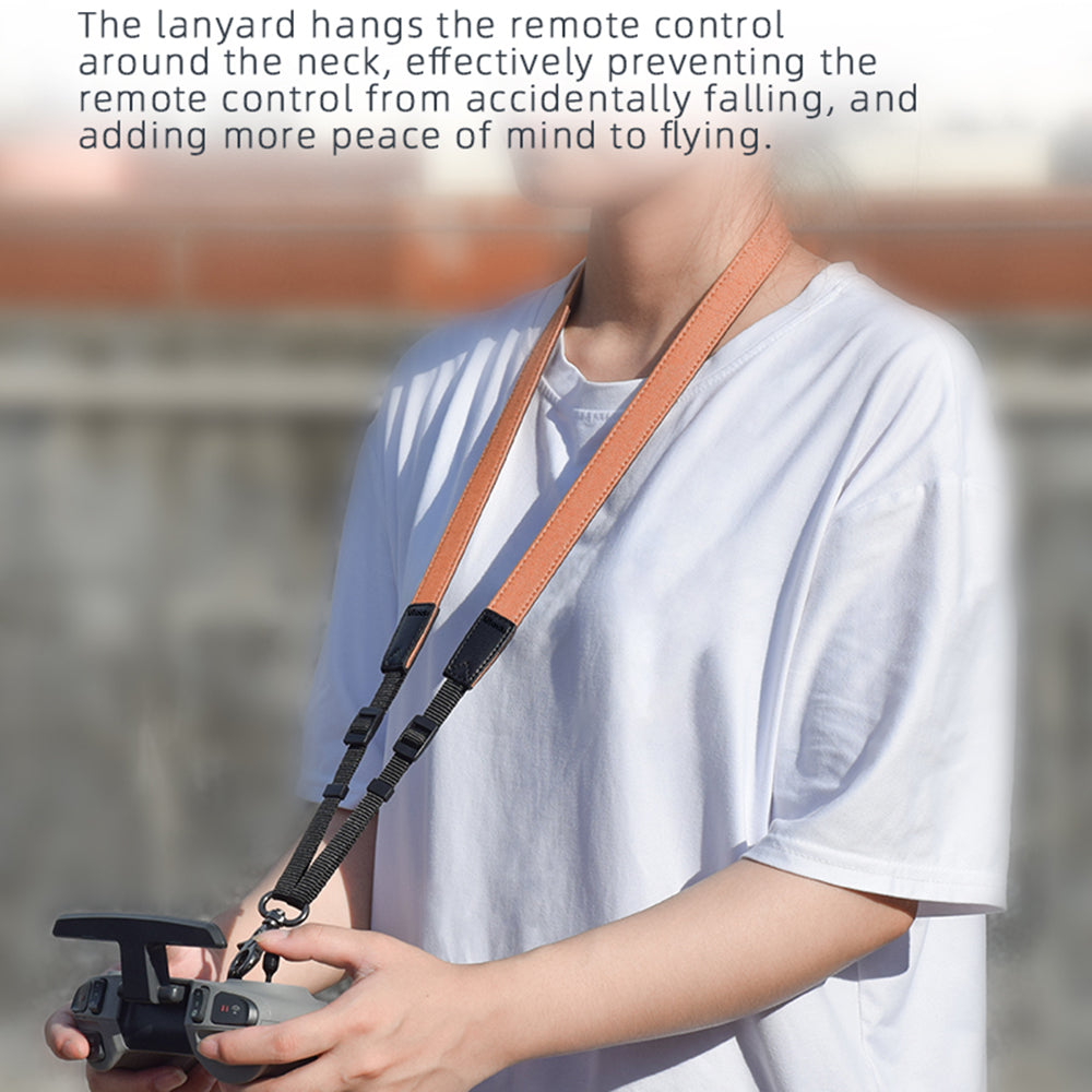 UTAIDU EWB8664_2+EWB8494_2 For DJI FPV Remote Control Lanyard Strap + Silicone Sleeve Protective Cover - Black