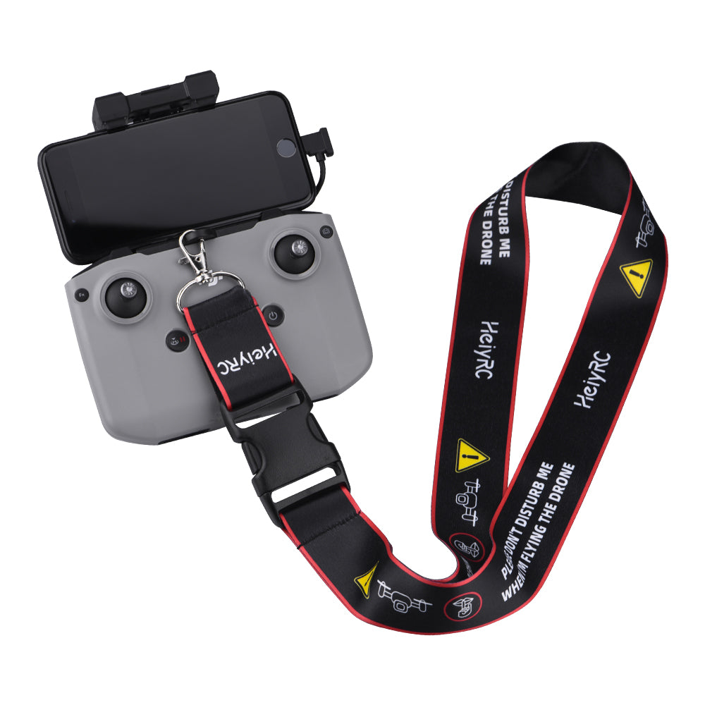 HEIYRC EWB8743 Adjustable Neck Strap Lanyard Shoulder Belt for DJI Mavic Air 2/Air 2S /Mini 2 RC-N1 Remote Controller - Black Red Edge