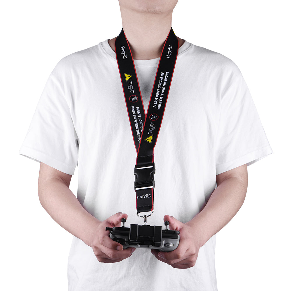 HEIYRC EWB8743 Adjustable Neck Strap Lanyard Shoulder Belt for DJI Mavic Air 2/Air 2S /Mini 2 RC-N1 Remote Controller - Black Red Edge