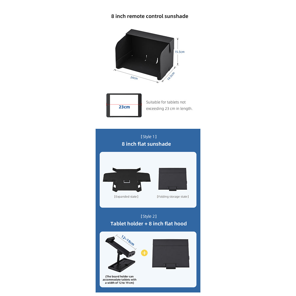 UTAIDU EWB8650 8-inch Tablet Sun Hood Sunshade Controller Accessories for DJI Mavic Air 2/Air 2S/Mini 2
