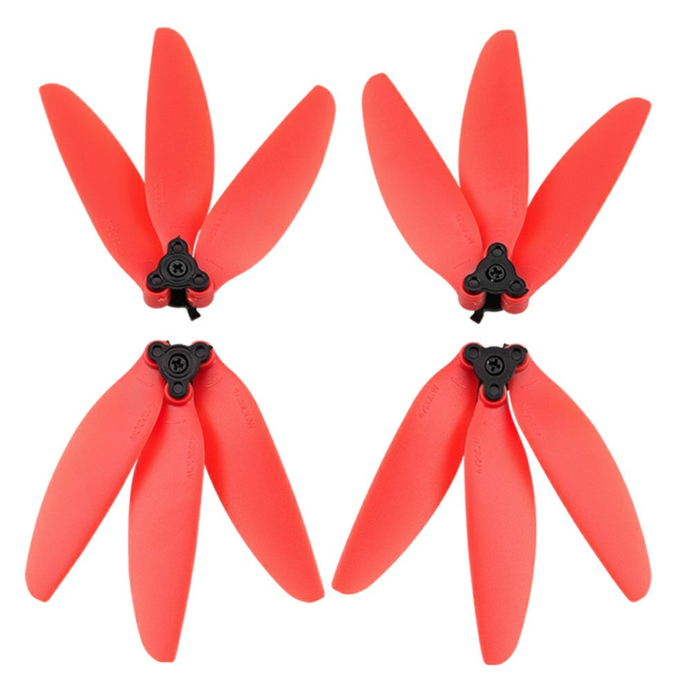 EWB8490 2 Pairs Quick Release Three-blade Propeller Drone Replacement Parts for DJI Mavic Mini/Mini 2 - Red