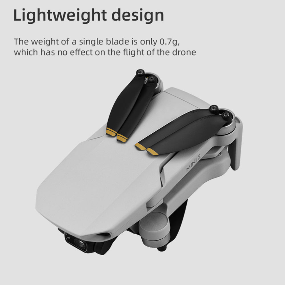 EWB8196_2 EWB8203_2 EWB8204_2 2 Pairs Propellers Replacement Low Noise Blades Props for DJI Mavic Mini 2 - Silver Edge