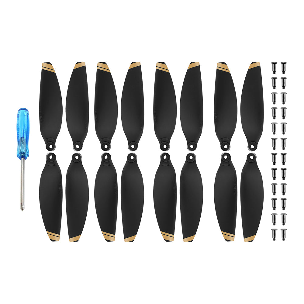 EWB8196_3 EWB8203_3 EWB8204_3 4 Pairs Low-Noise Propeller Replacement for DJI Mavic Mini 2 - Gold Edge
