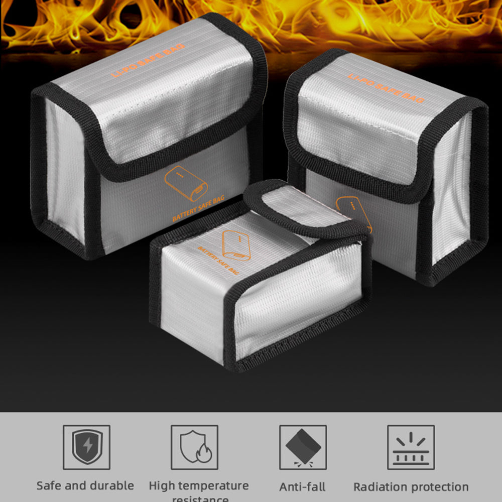 EWB8428_1 EWB8429_1 Fireproof Explosion-Proof Battery Safe Bag Battery Protection Bag for DJI FPV Combo - Black