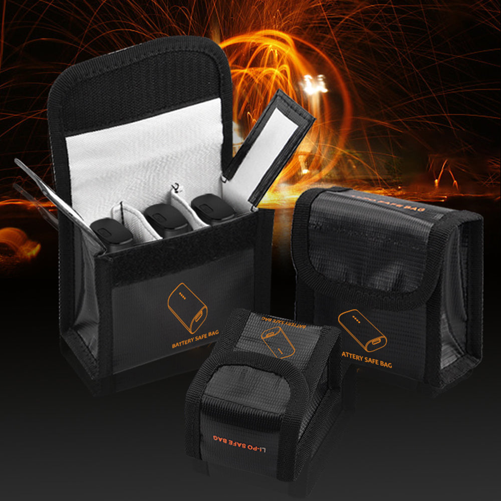 EWB8428_1 EWB8429_1 Fireproof Explosion-Proof Battery Safe Bag Battery Protection Bag for DJI FPV Combo - Black