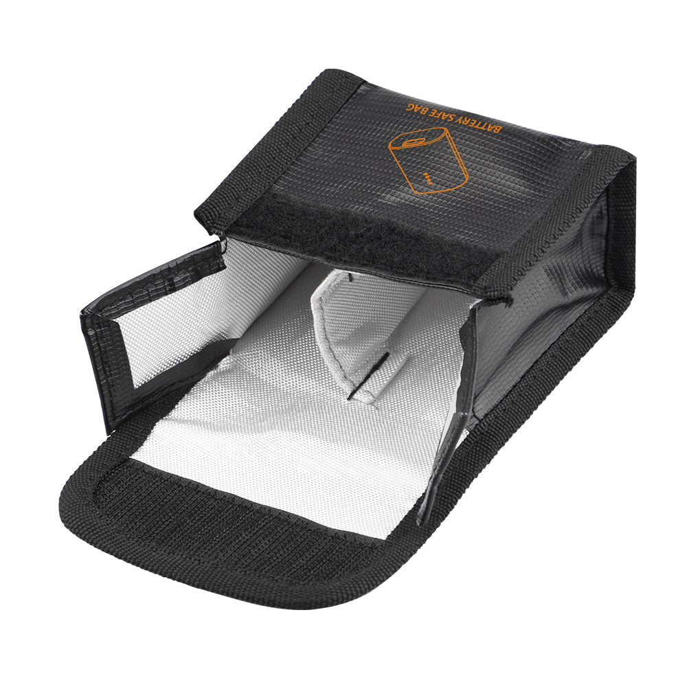 EWB8428_2 EWB8429_2 Explosion-Proof Fire Retardant 2 Battery Bag High-Temperature Storage Box for DJI FPV Combo - Black