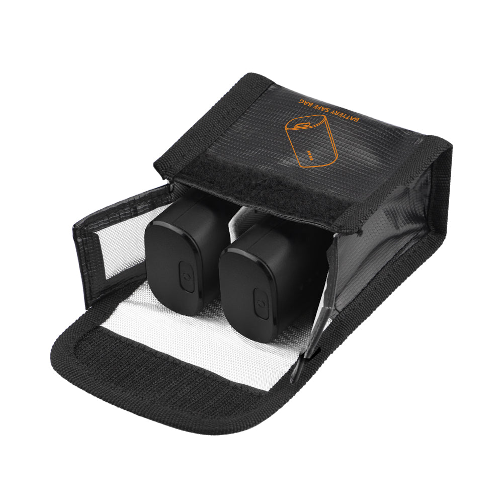 EWB8428_2 EWB8429_2 Explosion-Proof Fire Retardant 2 Battery Bag High-Temperature Storage Box for DJI FPV Combo - Black