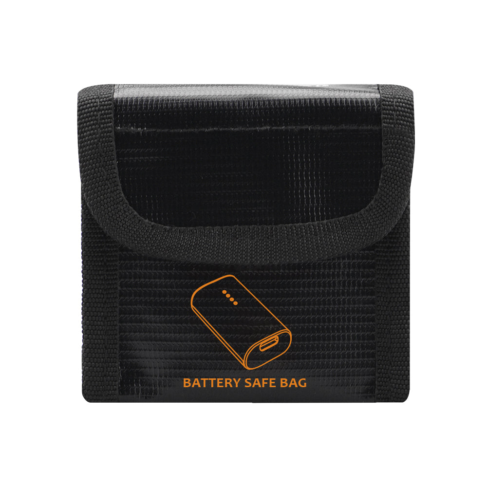 EWB8428_2 EWB8429_2 Explosion-Proof Fire Retardant 2 Battery Bag High-Temperature Storage Box for DJI FPV Combo - Black