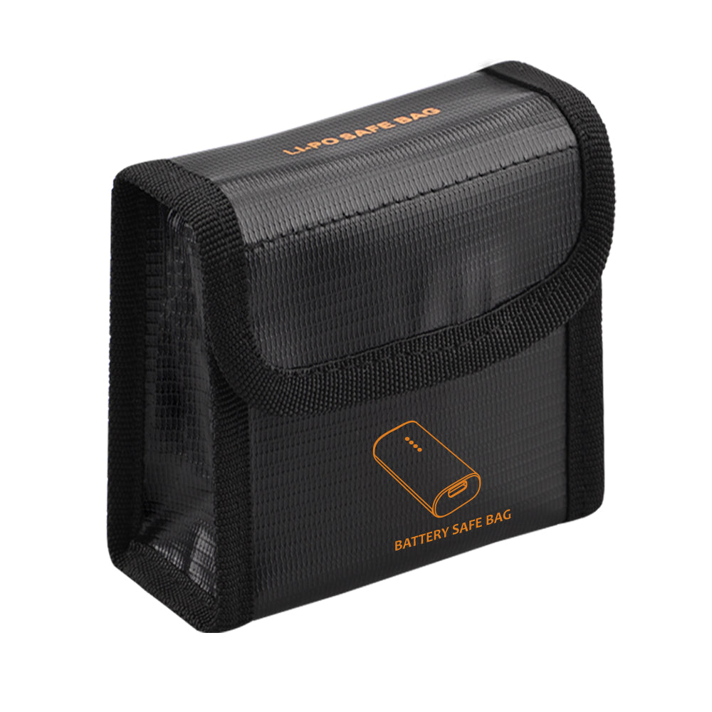 EWB8428_2 EWB8429_2 Explosion-Proof Fire Retardant 2 Battery Bag High-Temperature Storage Box for DJI FPV Combo - Black