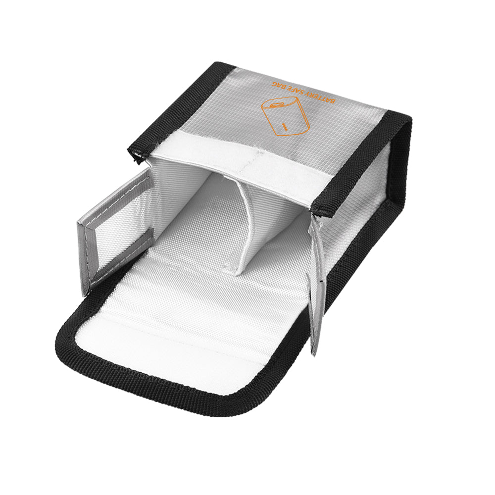 EWB8428_2 EWB8429_2 Explosion-Proof Fire Retardant 2 Battery Bag High-Temperature Storage Box for DJI FPV Combo - Silver