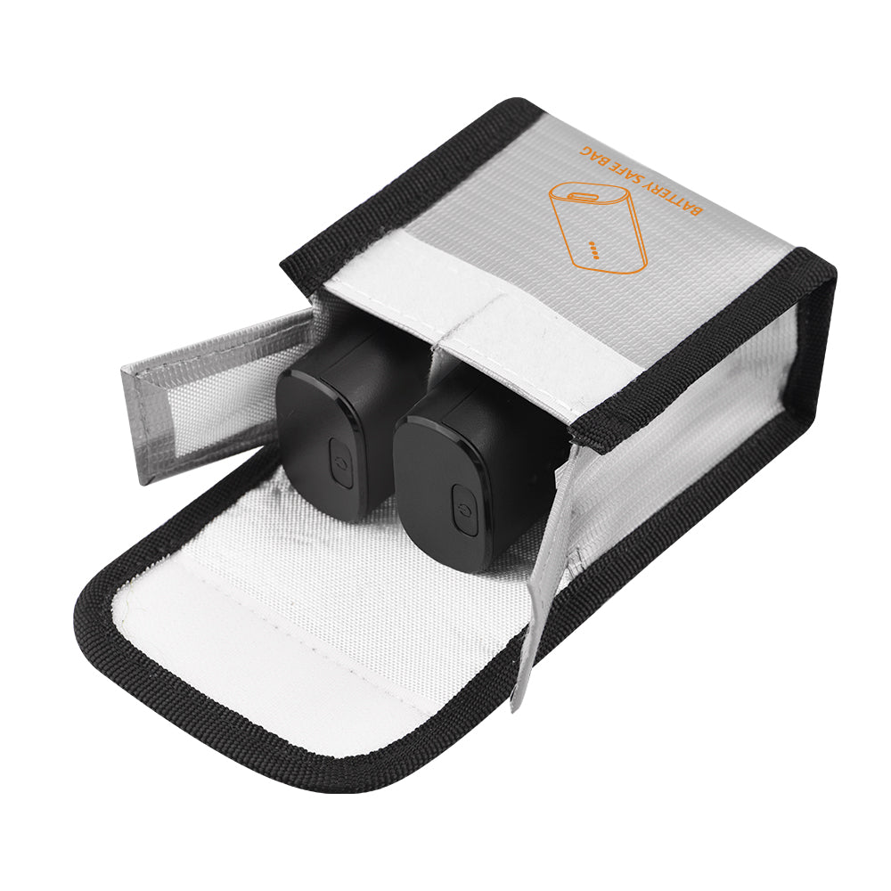 EWB8428_2 EWB8429_2 Explosion-Proof Fire Retardant 2 Battery Bag High-Temperature Storage Box for DJI FPV Combo - Silver