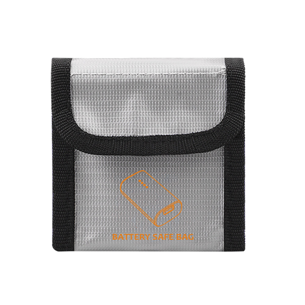 EWB8428_2 EWB8429_2 Explosion-Proof Fire Retardant 2 Battery Bag High-Temperature Storage Box for DJI FPV Combo - Silver