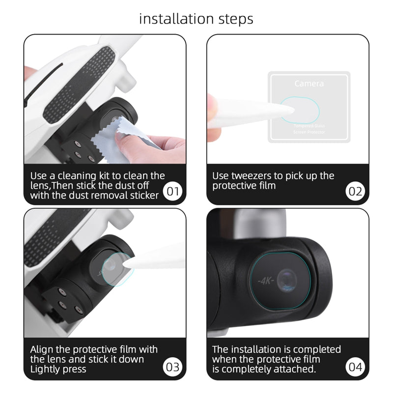 EWB8632_2 2Pcs/Pack HD Tempered Glass Camera Lens Protective Film for FIMI X8 Mini Drone