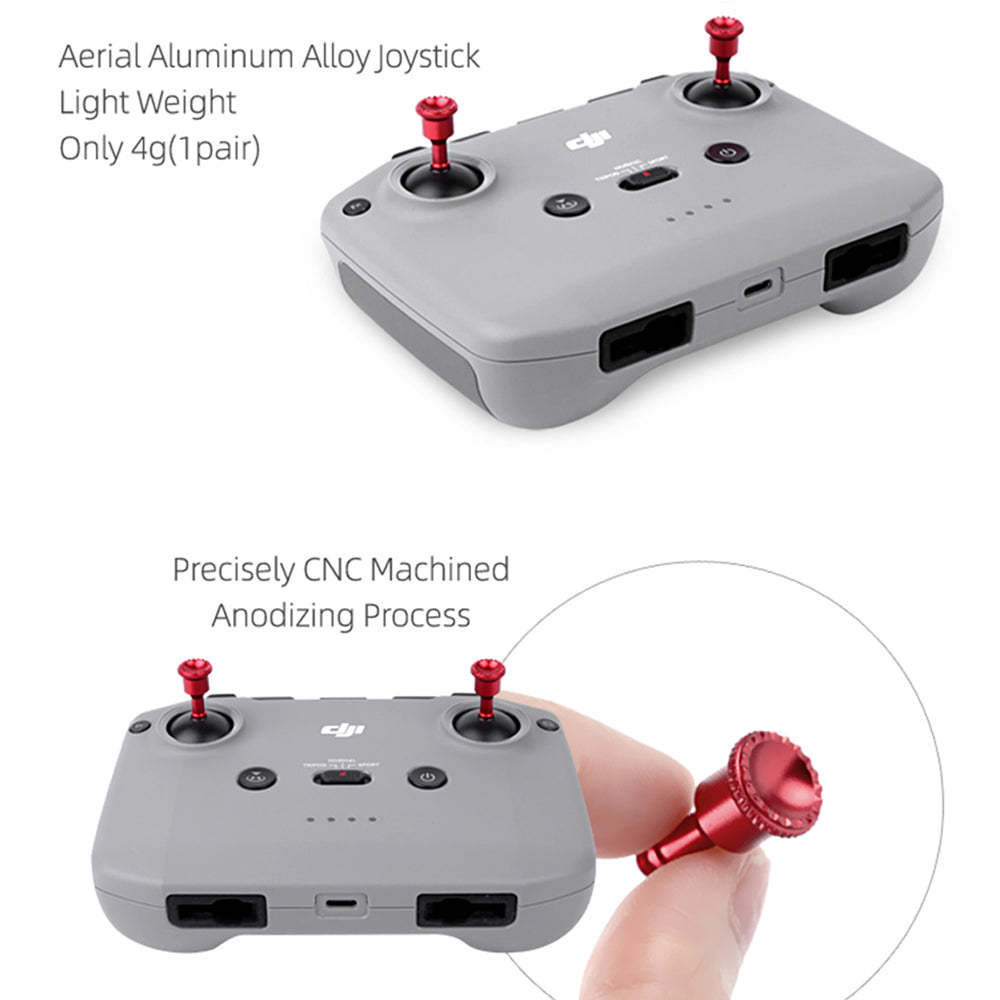 SUNNYLIFE YG9276 1 Pair Thumb Rocker Aluminum Alloy Joysticks for DJI Mavic 3/Air 2S/Air 2/Mini 2 Controller - Black