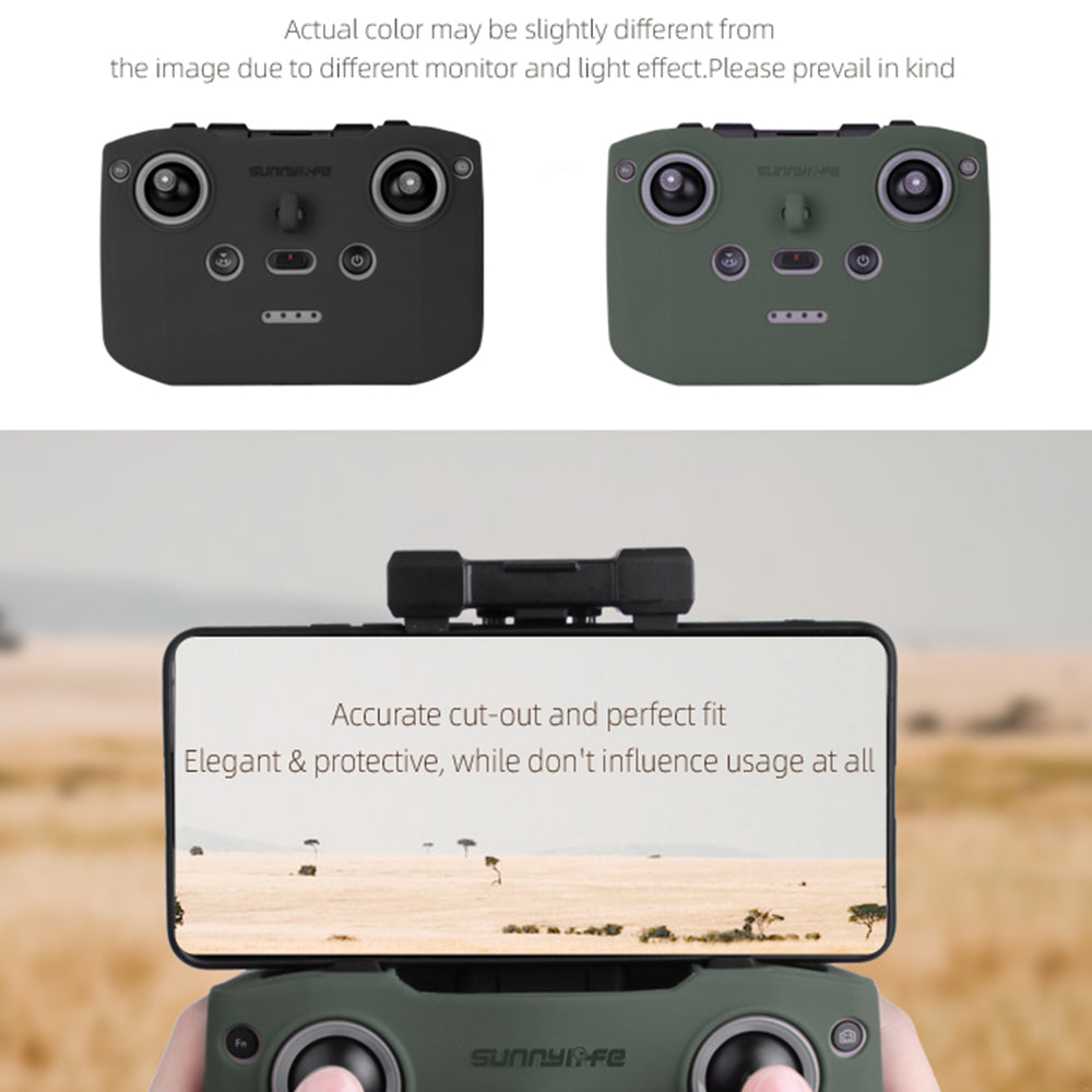 SUNNYLIFE Remote Controller Silicone Cover Protective Sleeve with Strap for DJI Mavic 3/Air 2S/Mavic Air 2/Mini 2 - Black