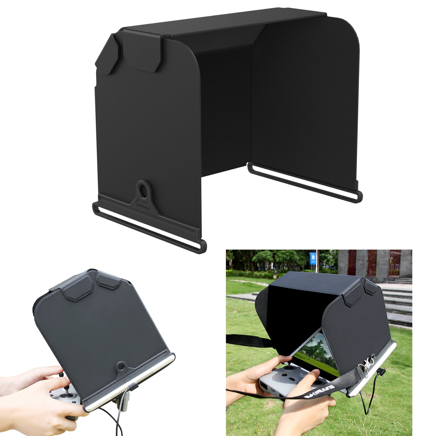 SUNNYLIFE ZG71 9.7-inch Tablet Foldable Sunshade Magnetic PU Leather Remote Controller Sun Hood Drone Accessory
