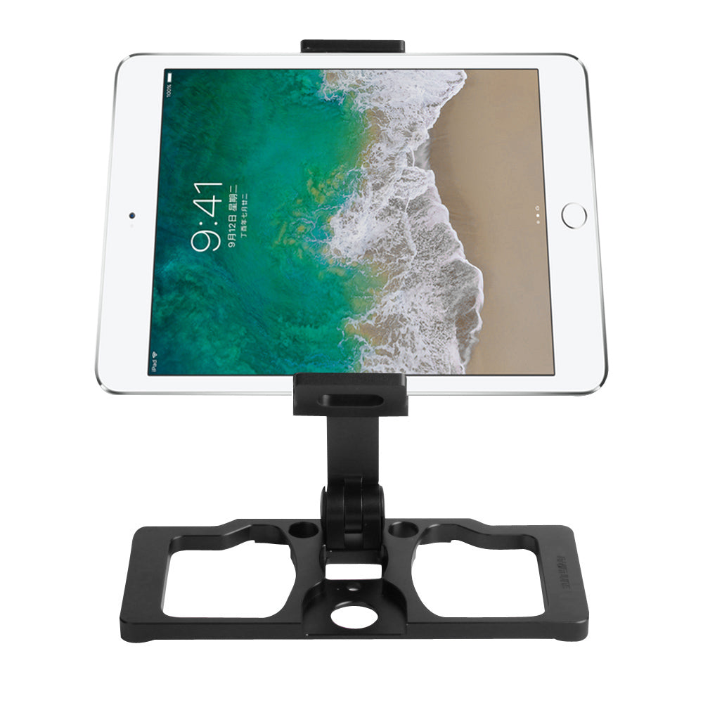 SUNNYLIFE ZJ035 Aluminum Alloy Cell Phone Holder Portable Drone Remote Controller Rack Folding Tablet Stand with Strap for DJI Mavic 3/2/Mini SE/Air 2S - Black