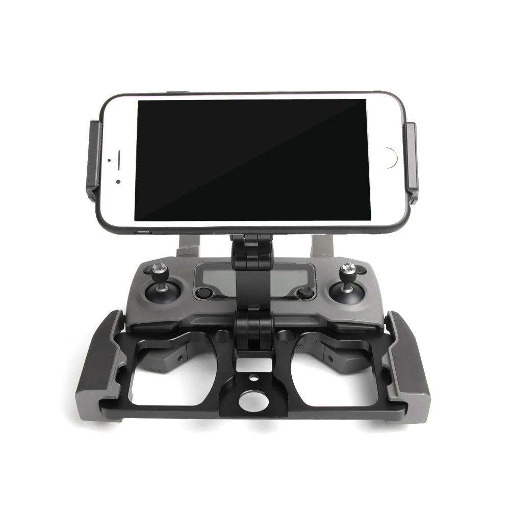 SUNNYLIFE ZJ035 Aluminum Alloy Cell Phone Holder Portable Drone Remote Controller Rack Folding Tablet Stand with Strap for DJI Mavic 3/2/Mini SE/Air 2S - Black